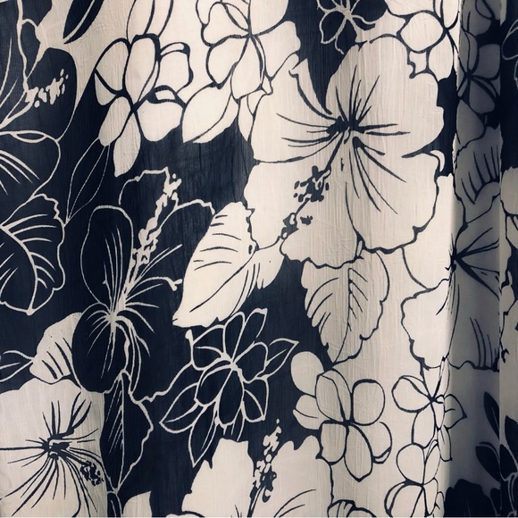 Plus Size XL ProHand Made Floral Garden Black/White Swing Shift Dress Lined - Picture 3 of 9